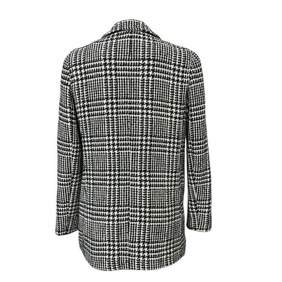 Talbots‎ Wool Blend Notched Collar Jacket Black White Plaid Double Breasted sz 6 - Picture 5 of 9